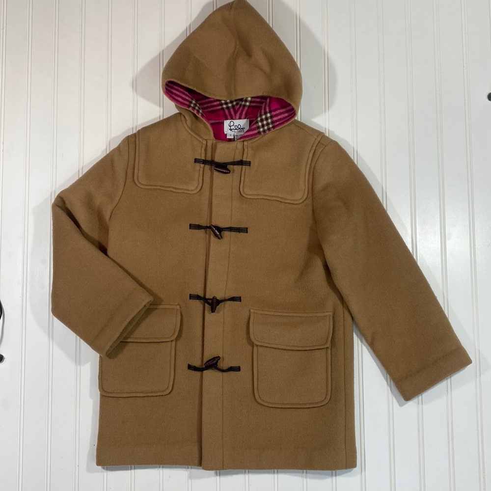 Lilly Pulitzer Hooded Wool Coat, Camel Brown, Size 7